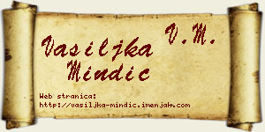 Vasiljka Mindić vizit kartica